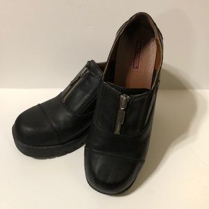 Women’s Vintage Y2K Black Leather Moto-Chunky Shootie Style “Alternator” Size 9